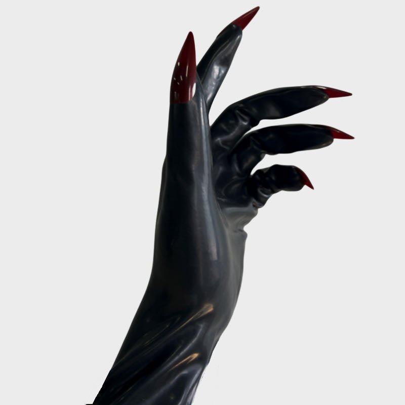 a black latex gloves