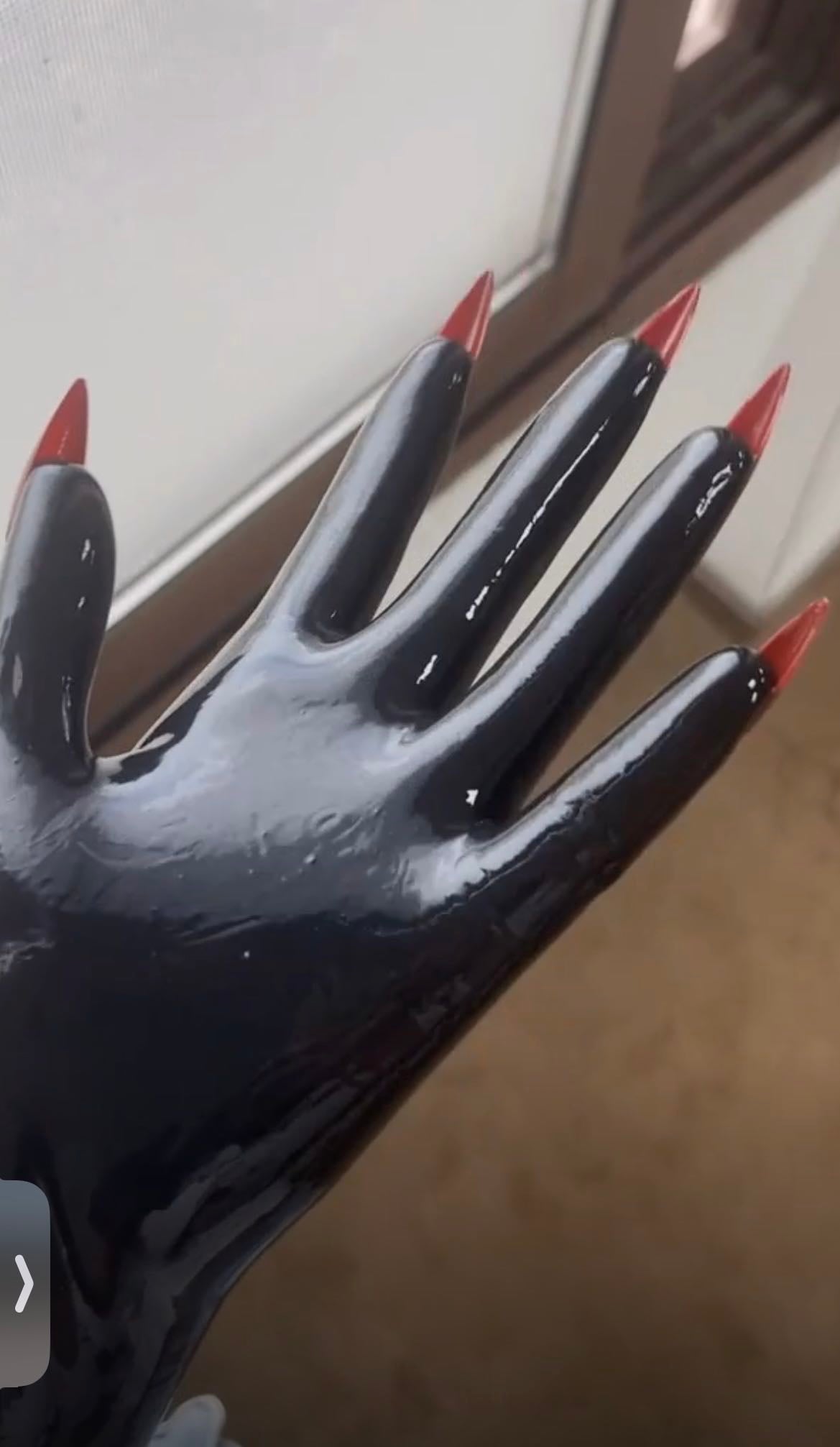 a black latex gloves