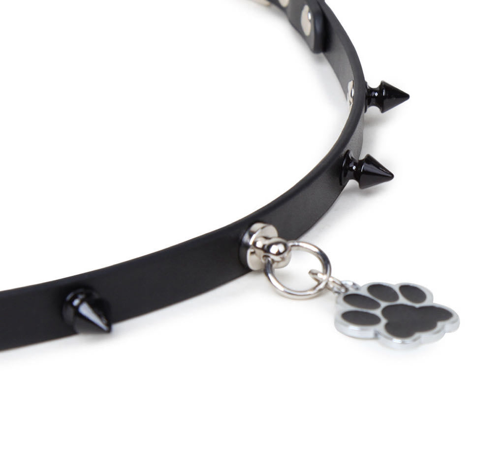 Black Spike Choker and Leash for Bdsm