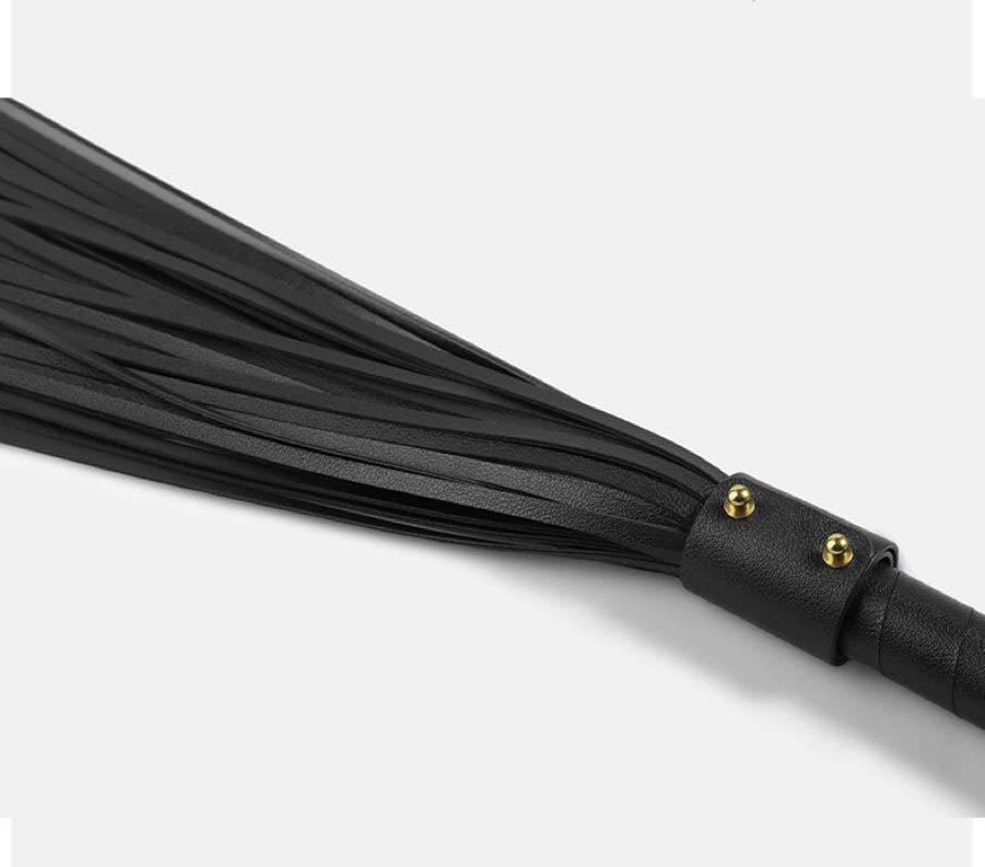 a black Leather Flogger BDSM Whips