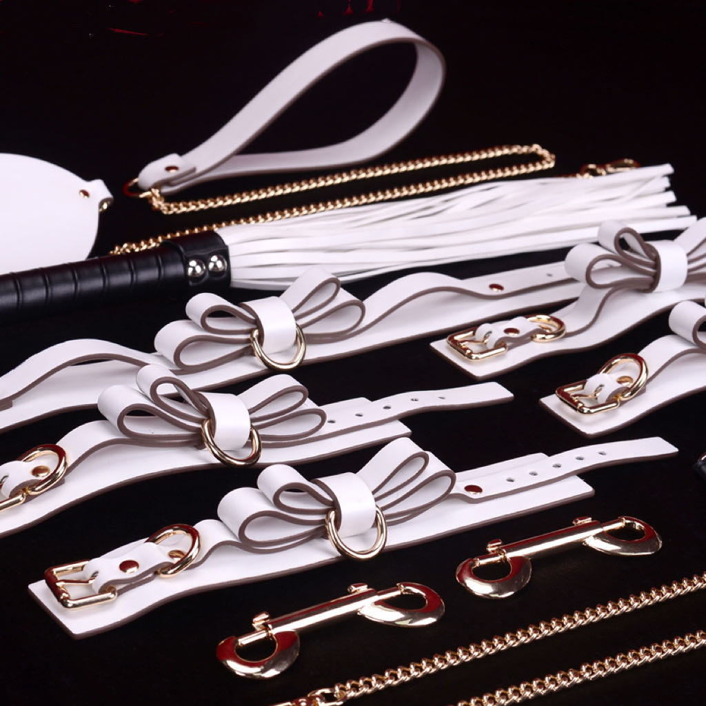 a white bondage set