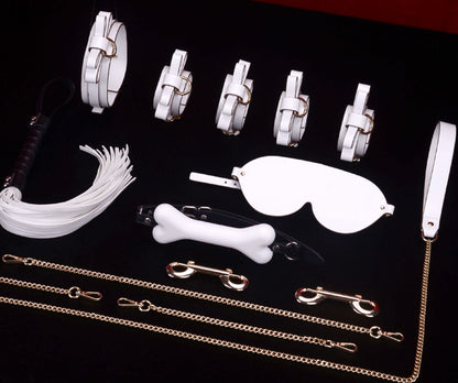 a white bondage set