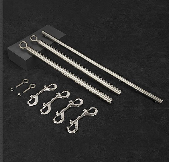 silver expandable bondage spreader bar bdsm