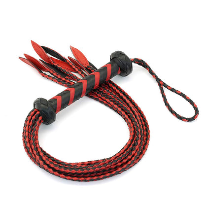 a braided leather bdsm whip