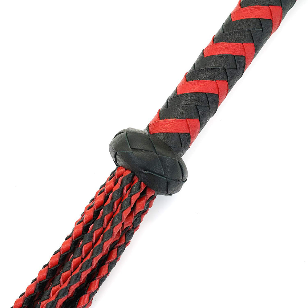 a braided leather bdsm whip