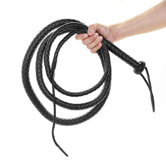 a black big bull whip