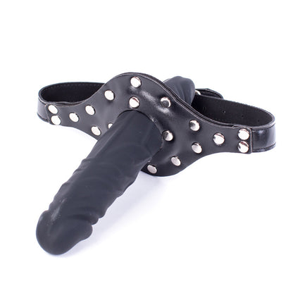 a black dildo gag