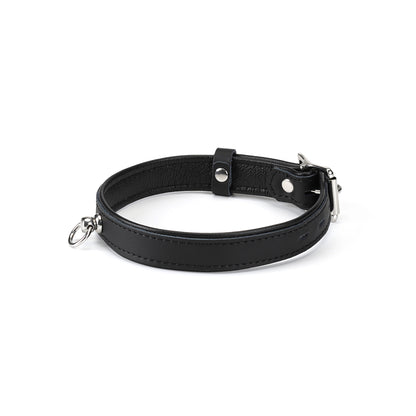 a black leather gothic choker collar