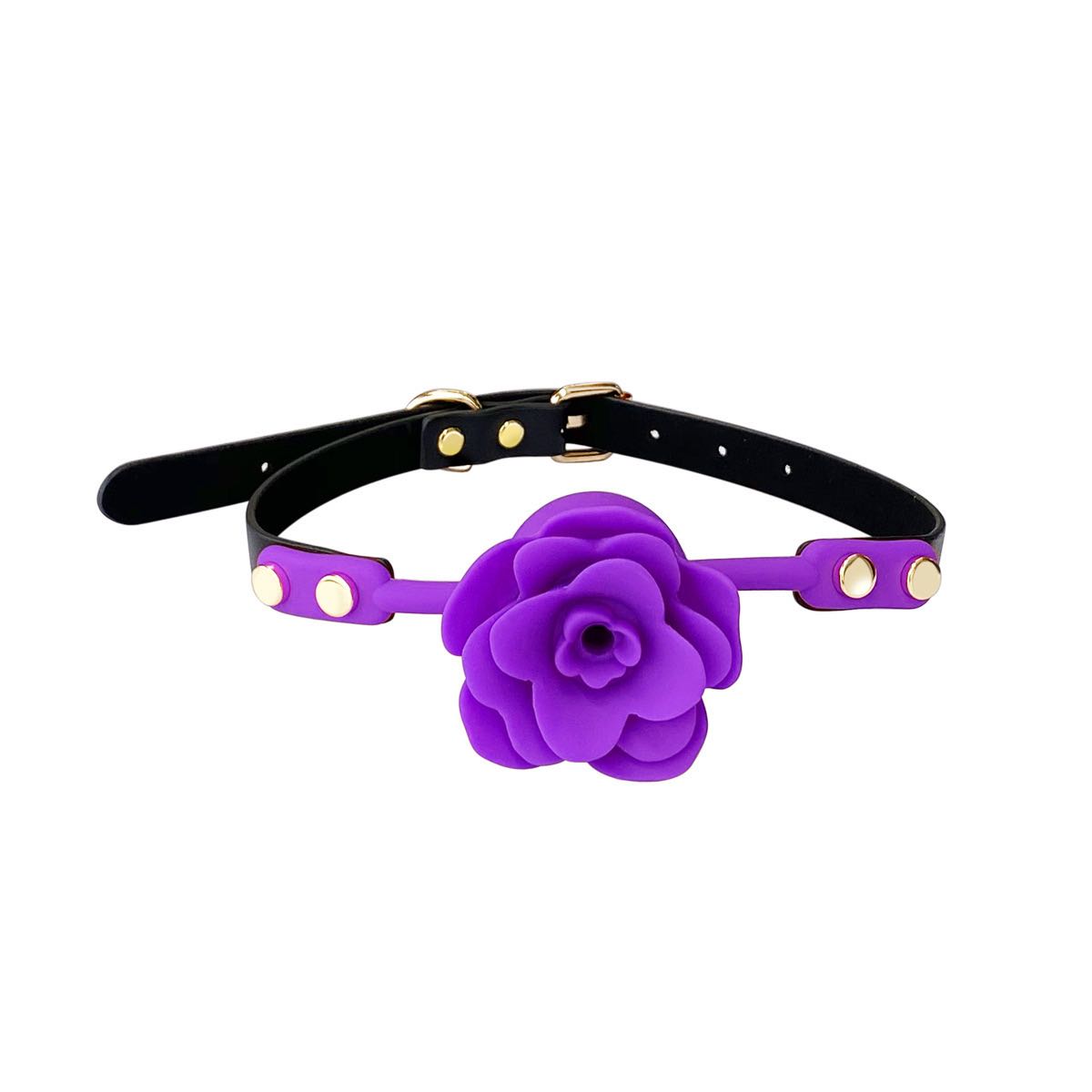 a purple Silicone Rose Ball Gag