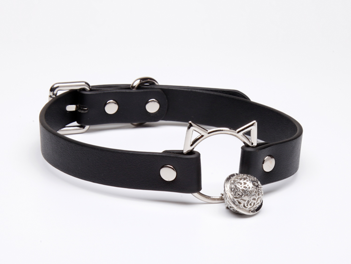 a black Pet Play Collar and Leash BDSM