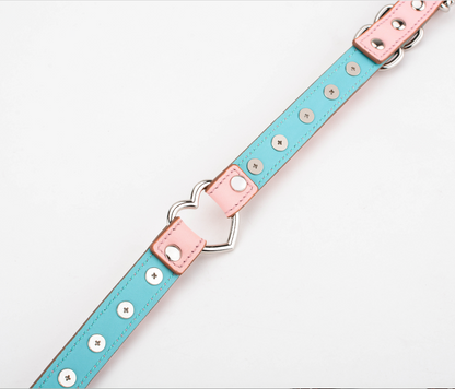  a pink spiked collar choker 