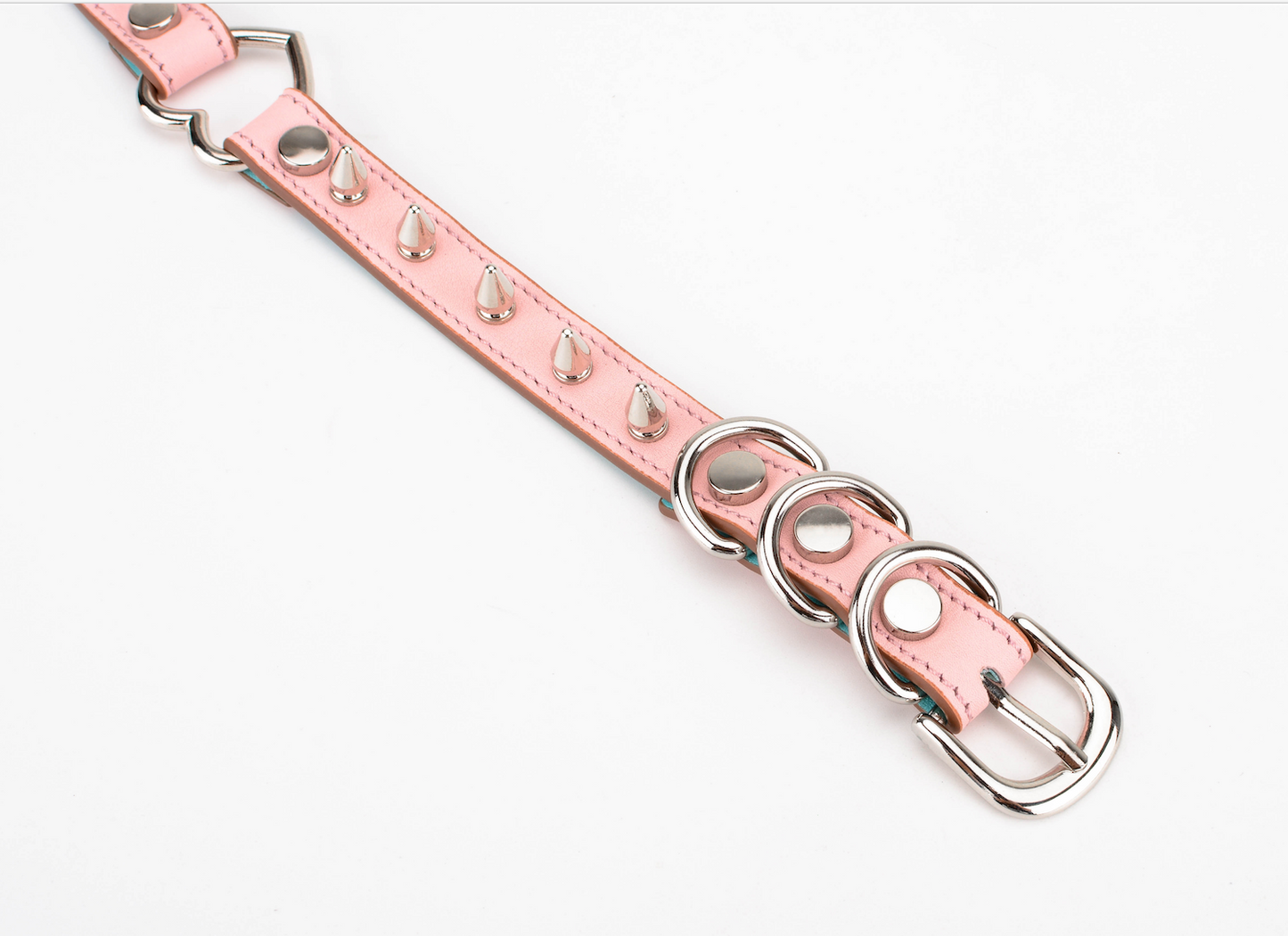  a pink spiked collar choker 