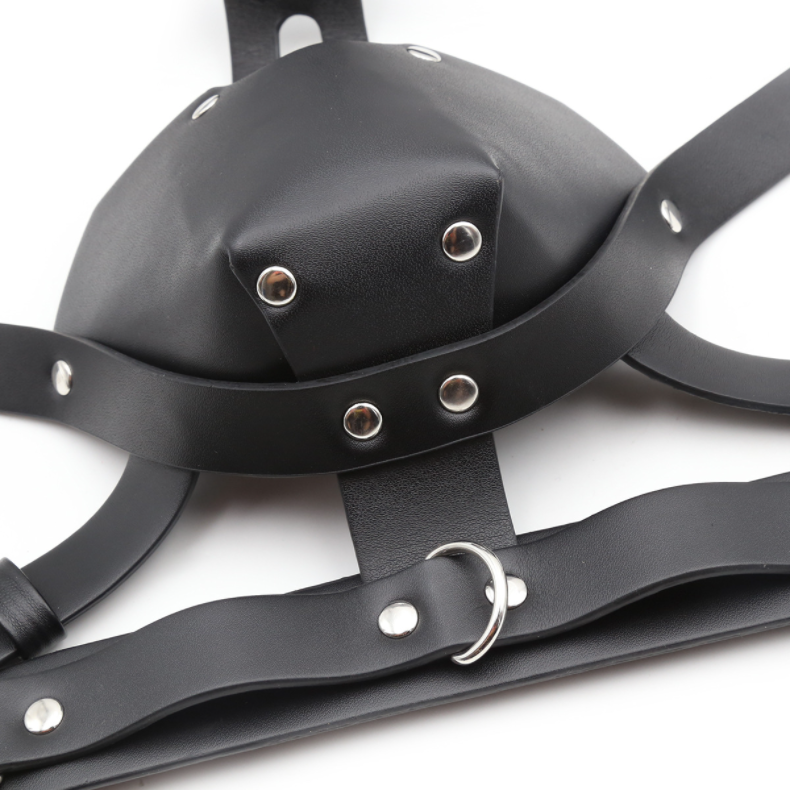 a black leather Gag Ball Mask