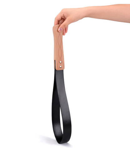 a black Spanking Paddles for Adults with wood handle